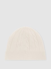 Reiss Rachel Wool-Blend Cable-Knit Beanie with Cashmere - Imagen 3 de 4