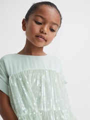 Reiss Sage Luci 4-9 yrs Sequin Tiered Dress - Image 4 of 6