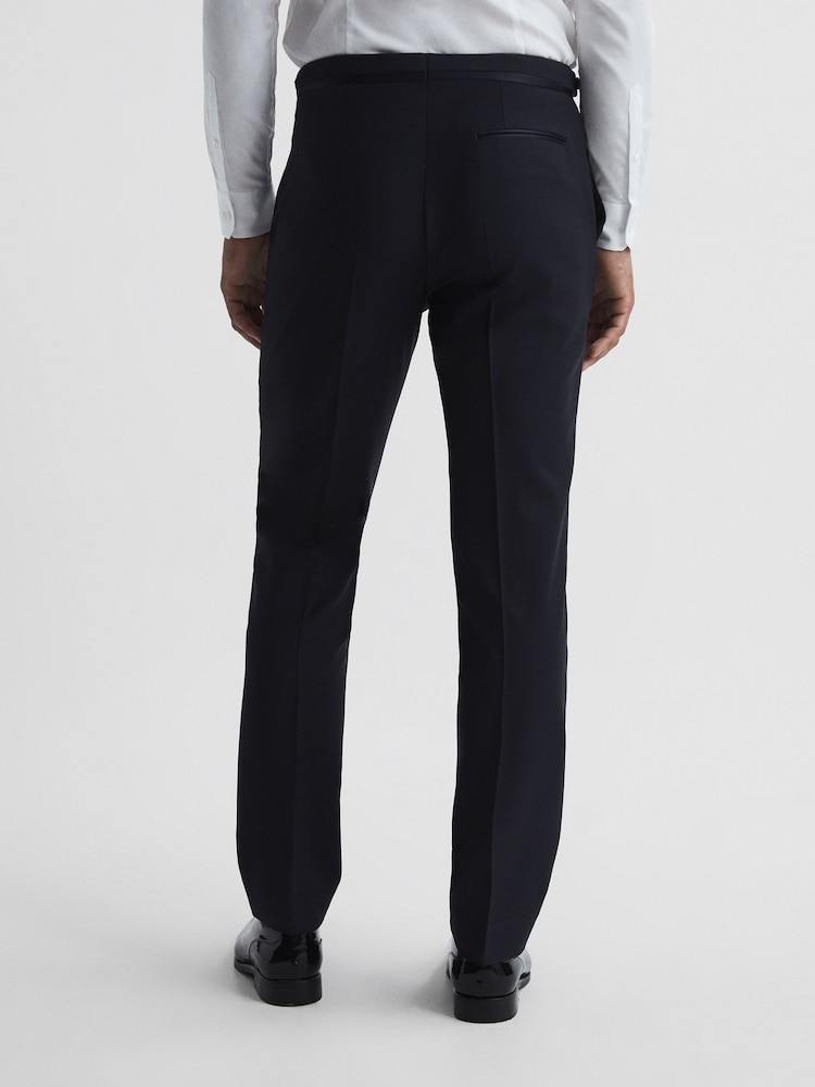 Marineblauw - Standaard afwerking - Reiss Poker smokingbroek met moderne pasvorm - Image 5 of 5