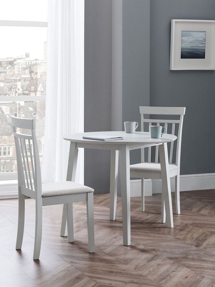 Julian Bowen Grey Coast Double Drop Leaf Round 4 Seater Dining Set - Image 1 of 4