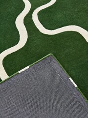 Jasper Conran London Green Wool Wiggle Rug - Image 3 of 4
