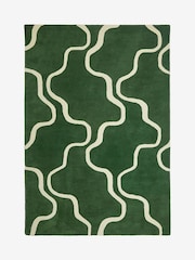 Jasper Conran London Green Wool Wiggle Rug - Image 4 of 4