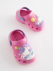 Pink Unicorn Clogs With Ankle Strap - Image 3 of 7