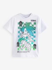 White/Neon Sonic Gaming License T-Shirt (3-16yrs) - Image 1 of 2