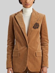 Lauren Ralph Lauren Nathee Crest Logo Camel Blazer - Image 5 of 7