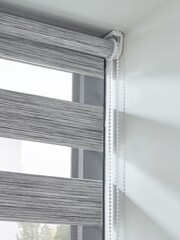Charcoal Grey Marl Premium Ready Made Woven Day And Night Zebra Roller Blind - Image 4 of 6
