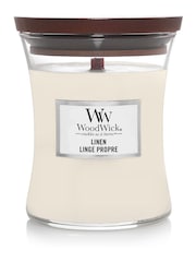 Woodwick White Hourglass Linen Candle - Image 2 of 2