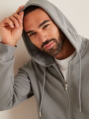 Pale Grey Zip Through Hoodie - Image 4 of 7