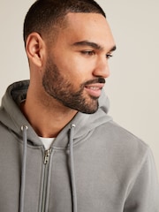 Pale Grey Zip Through Hoodie - Image 5 of 7