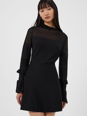 French Connection Lindsey Fit And Flare Black Dress - Image 3 of 4