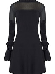 French Connection Lindsey Fit And Flare Black Dress - Image 4 of 4