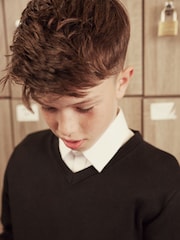 Clarks Black Long Sleeve School Knitted V-Neck Jumper - Image 3 of 9