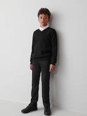 Clarks Black Long Sleeve School Knitted V-Neck Jumper - Image 6 of 9