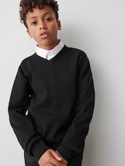 Clarks Black Long Sleeve School Knitted V-Neck Jumper - Image 8 of 9