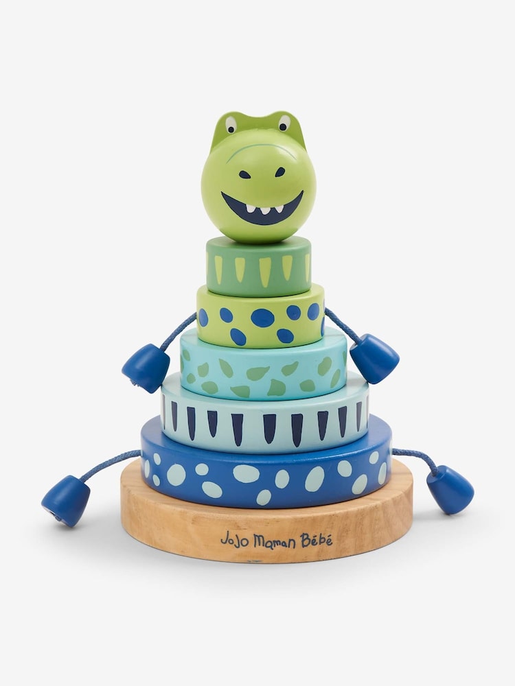 JoJo Maman Bébé Green Dino Wooden Stacker - Image 1 of 2
