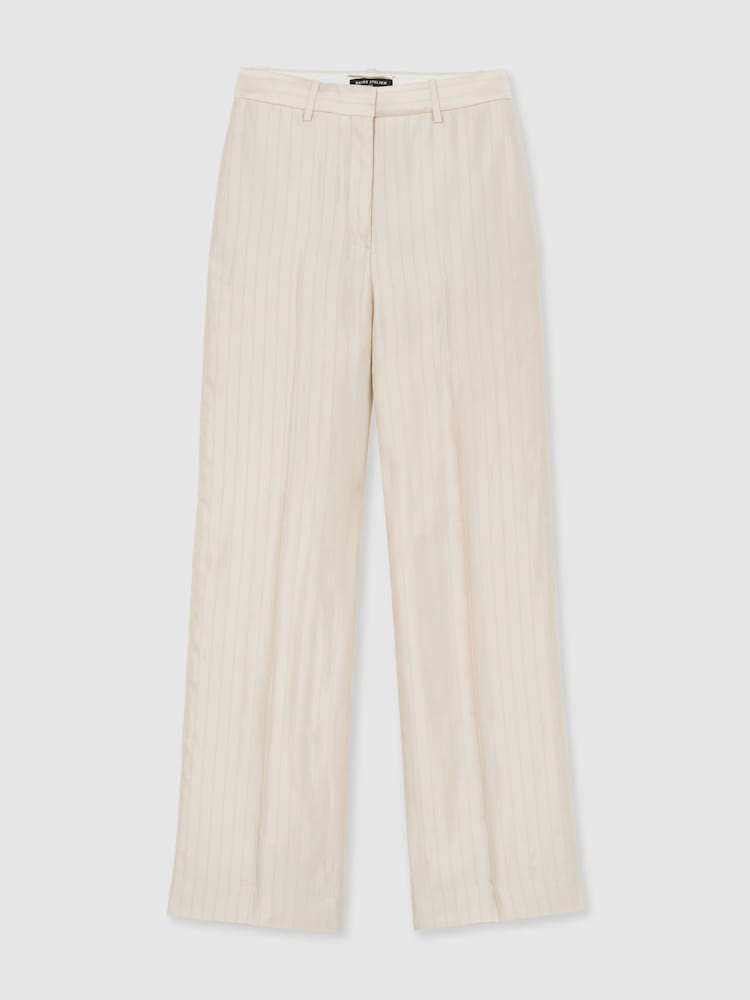 Atelier Satin Pinstripe Wide-Leg Trousers - Image 2 of 6 Atelier Satin Pinstripe Wide-Leg Trousers - Image 2 of 6