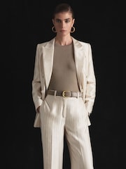 Atelier Satin Pinstripe Wide-Leg Trousers - Image 3 of 6