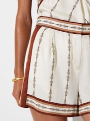 Reiss Ivory Jayce Chain-Print Shorts - Image 1 of 6