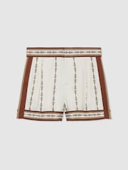 Reiss Ivory Jayce Chain-Print Shorts - Image 2 of 6