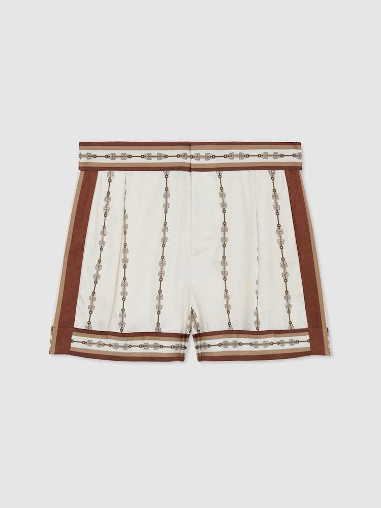 Reiss Ivory Jayce Chain-Print Shorts - Image 2 of 6 Reiss Ivory Jayce Chain-Print Shorts - Image 2 of 6
