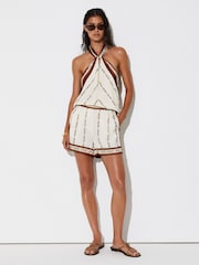 Reiss Ivory Jayce Chain-Print Shorts - Image 4 of 6