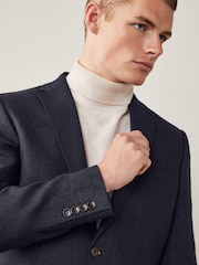 Navy Blue Signature Linen Blend Blazer - Image 3 of 8