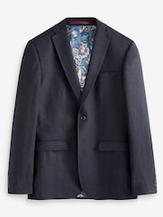 Navy Blue Signature Linen Blend Blazer - Image 4 of 8