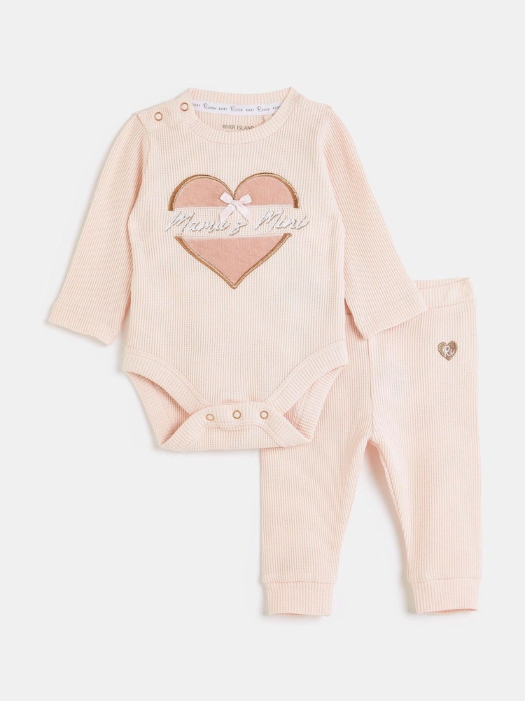 River Island Baby Girls Mamas 100% Cotton Mini Waffle Set - Imaginea 1 din 1