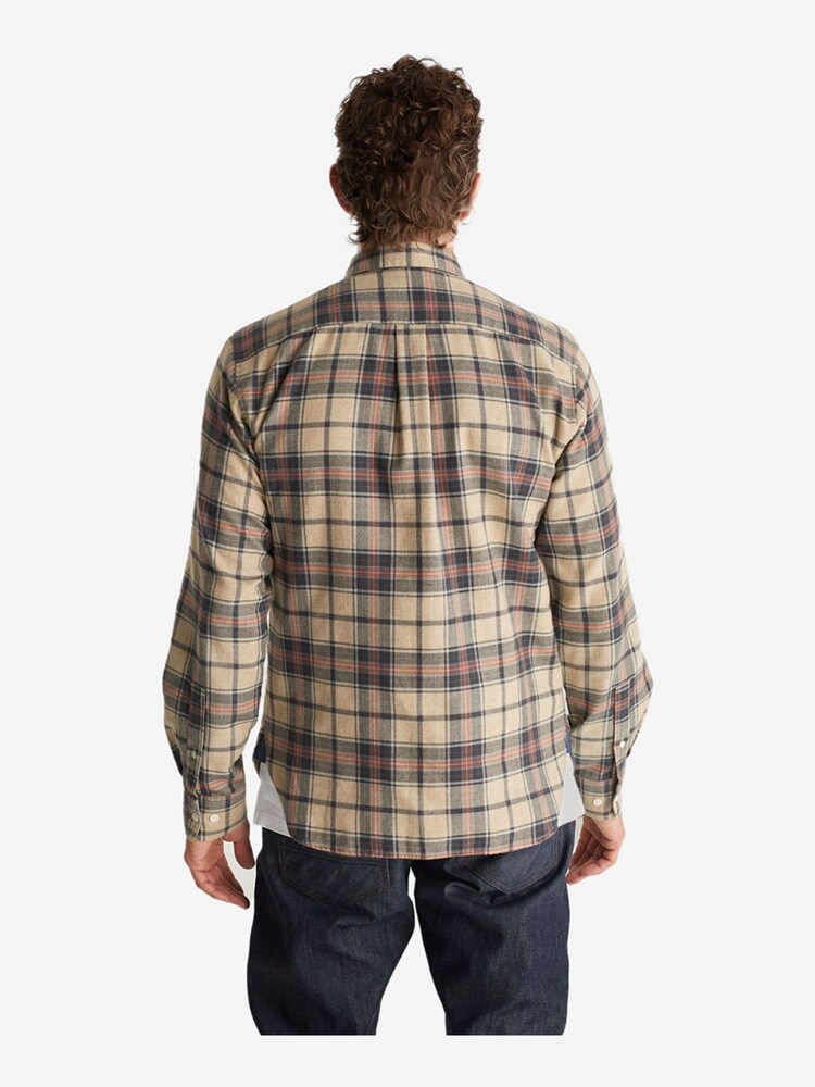 Oliver Sweeney Natural Censo Stone Brushed 100% Cotton Check Shirt - Image 2 of 7
