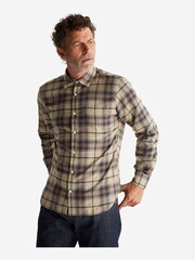 Oliver Sweeney Natural Censo Stone Brushed 100% Cotton Check Shirt - Image 3 of 7