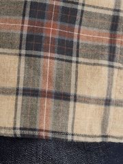Oliver Sweeney Natural Censo Stone Brushed 100% Cotton Check Shirt - Image 6 of 7