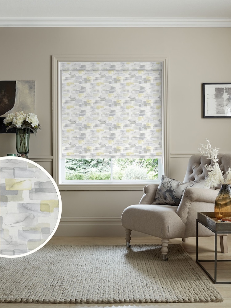 Voyage Lemon Yellow Blackout Salinas Made to Measure Roller Blind - Image 1 of 6