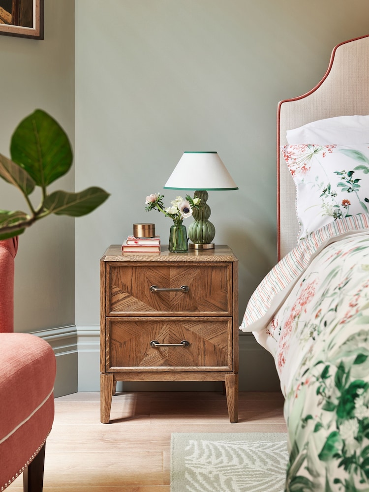Nina Campbell Brown Tedworth 2 Drawer 2 Drawer Bedside - Image 2 of 8