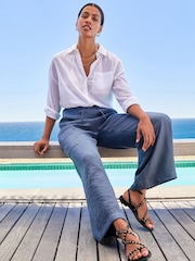 Grau - Utility-Hose mit weitem Bein und Taschen - Bild 2 von 6