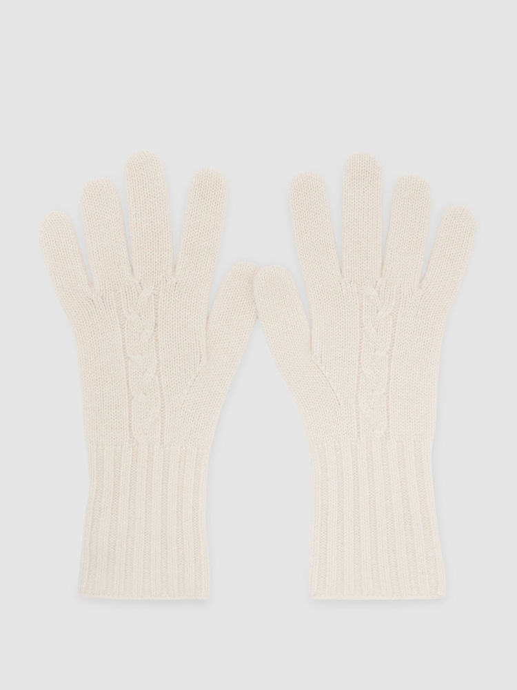 Крем - Reiss Lucinda Wool-Blend Cable-Knit Gloves with Cashmere - 3суретінің 2 суреті Крем - Reiss Lucinda Wool-Blend Cable-Knit Gloves with Cashmere - 3суретінің 2 суреті