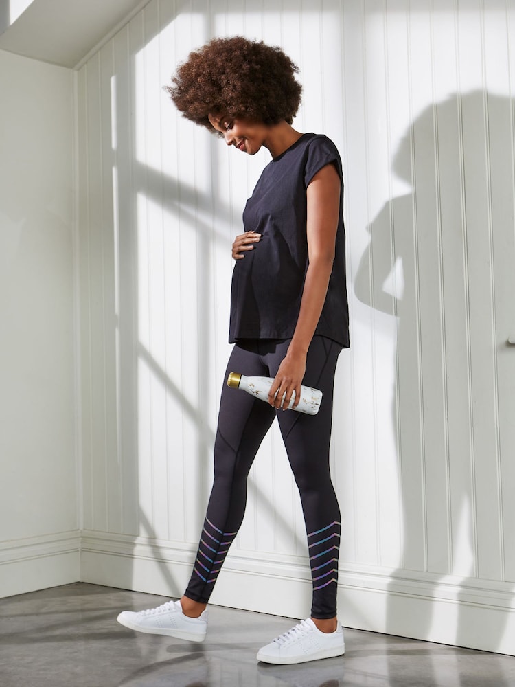 Zwart - Jojo Maman Bébé - Katoenen boyfriend-T-shirt voor zwangerschap - Image 5 of 6