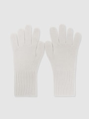 Reiss Grey Issie Wool-Blend Knitted Gloves with Cashmere - Image 2 of 3