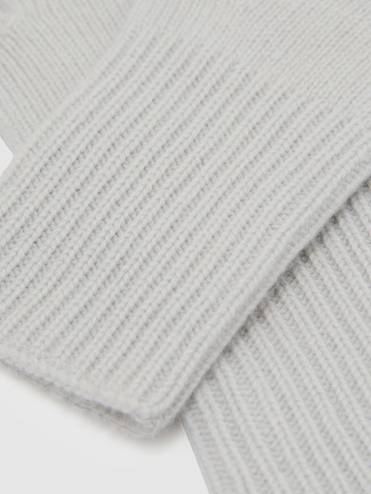 Reiss Grey Issie Wool-Blend Knitted Gloves with Cashmere - Image 3 of 3