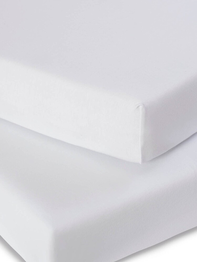 Clair De Lune White Travel 100% Cotton Fitted Sheet - Image 2 of 3 Clair De Lune White Travel 100% Cotton Fitted Sheet - Image 2 of 3