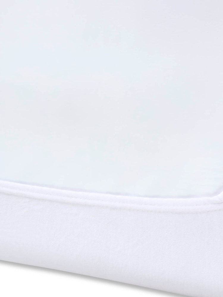 Clair De Lune White Travel 100% Cotton Fitted Sheet - Image 3 of 3