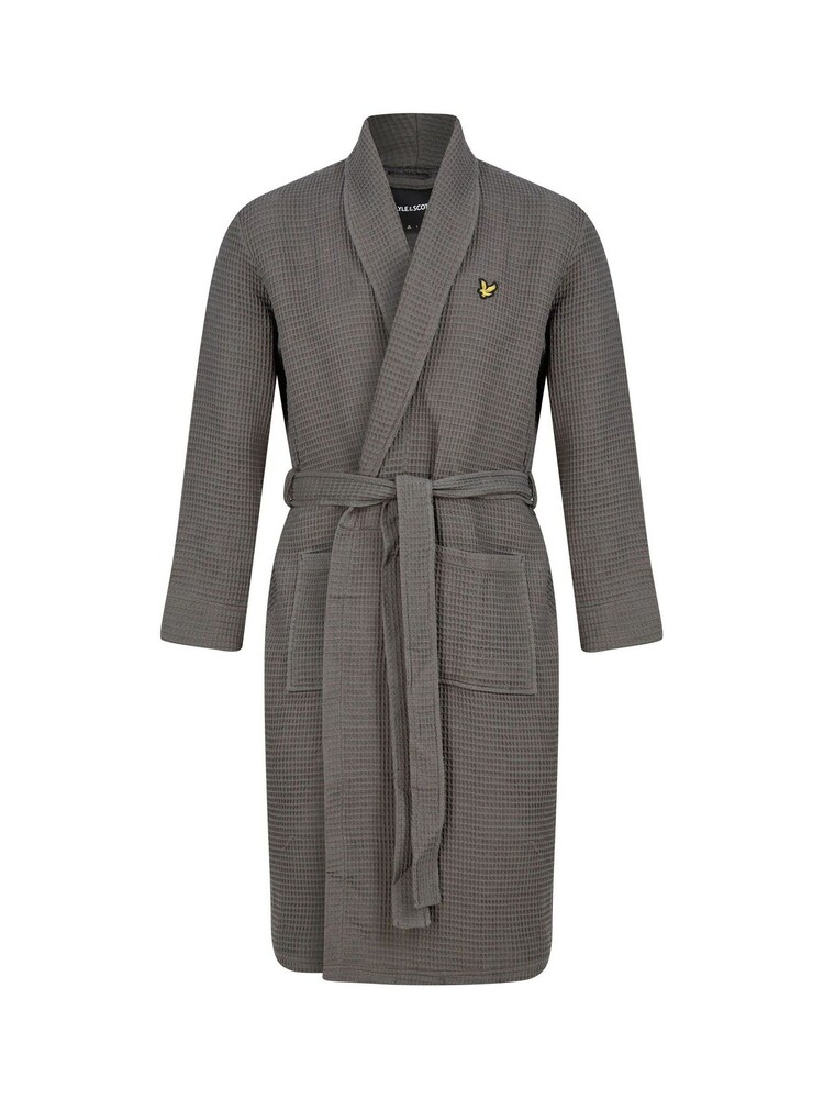 Lyle & Scott Grey 100% Cotton Craig Premium Bathrobe - Image 1 of 3 Lyle & Scott Grey 100% Cotton Craig Premium Bathrobe - Image 1 of 3