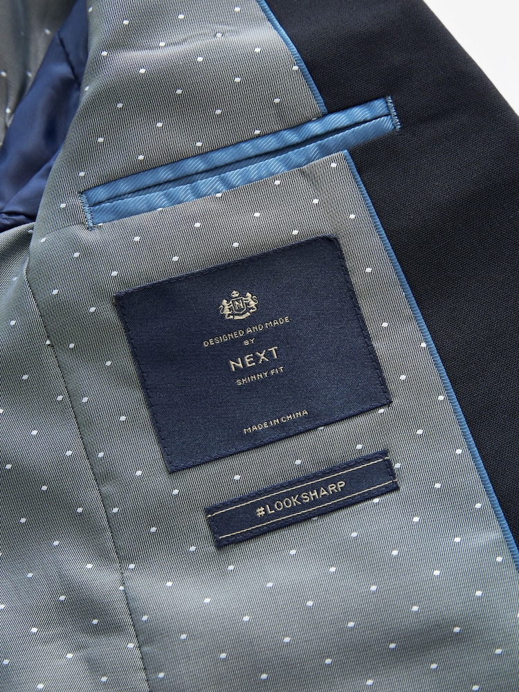 Navy Blue Skinny Fit Suit: Jacket (12mths-16yrs) - Image 9 of 9