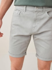 Svetlo siva - Raztegljive denim kratke hlače - Slika 1 iz 7