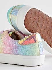 Rainbow Pastel Glitter Star Lace-Up Trainers - Image 3 of 4