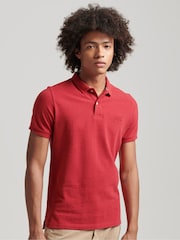 Superdry Hike Red Marl Classic Pique Polo Shirt - Image 1 of 4