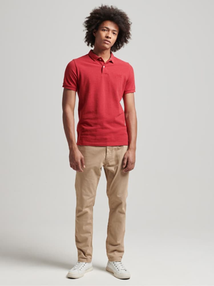 Superdry Hike Red Marl Classic Pique Polo Shirt - Image 2 of 4