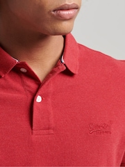Superdry Hike Red Marl Classic Pique Polo Shirt - Image 3 of 4