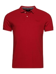 Superdry Hike Red Marl Classic Pique Polo Shirt - Image 4 of 4