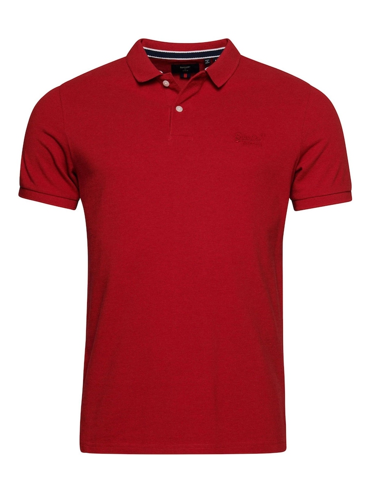 Superdry Hike Red Marl Classic Pique Polo Shirt - Image 4 of 4