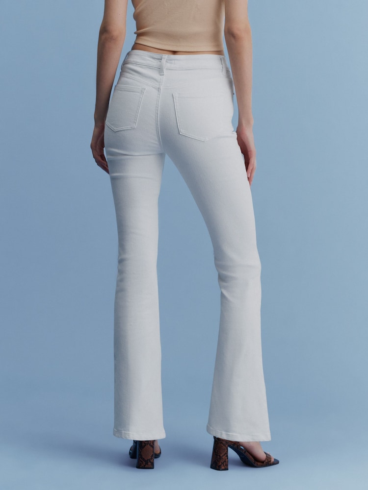 Weiß - Stretch-Jeans mit Schlag - Bild 2 von 5